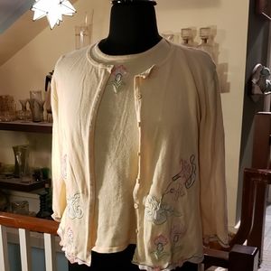 Hearts of Palm Womens Peach Sweater Twin Set